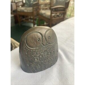 Vintage Owl Wood Carving Wild Goose Studio Ireland Art Handicraft Carved Stone